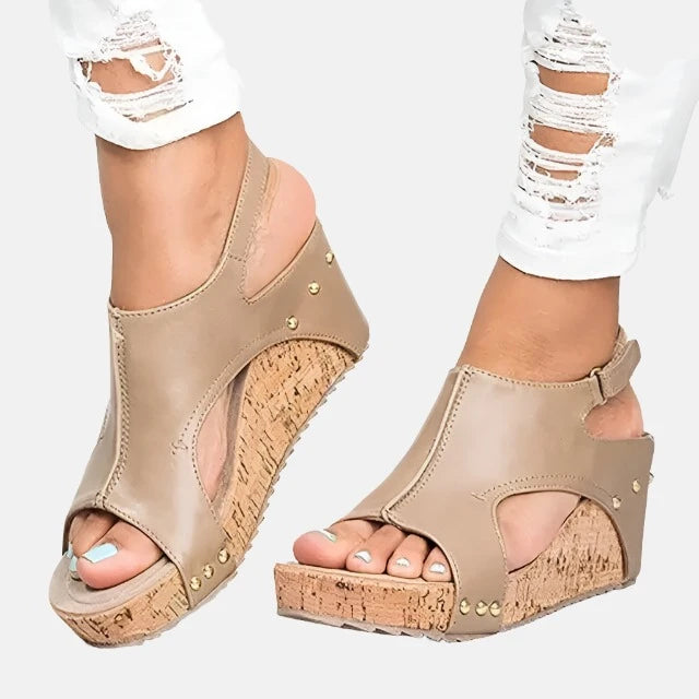 Peep Toe Wedge Sandals