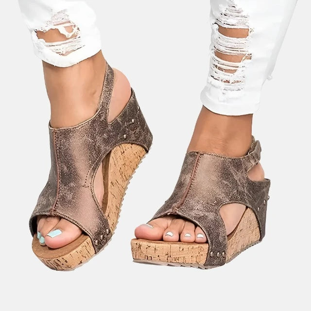 Peep Toe Wedge Sandals