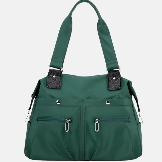 Stylish Black Multi-Compartment Tote Bag