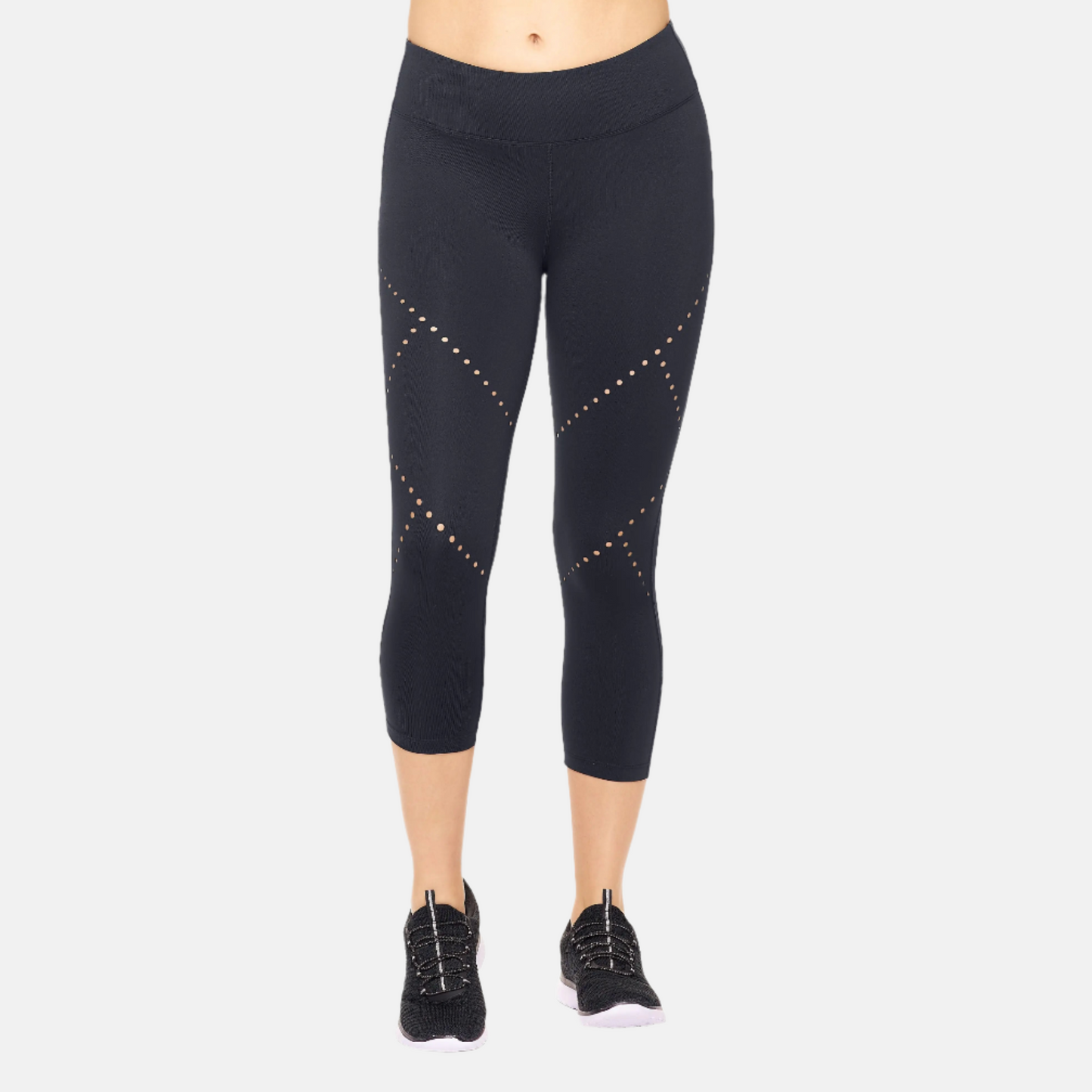 Women's High-Waisted Laser Cut Capri Leggings