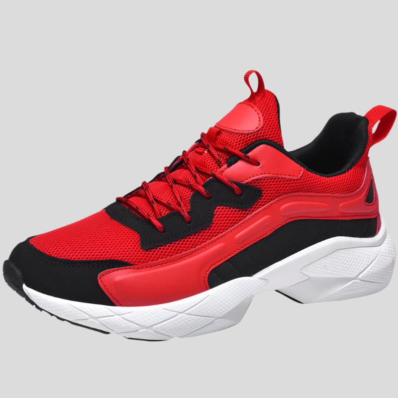 Celonox Black Mesh & Leather High-Contrast Runners
