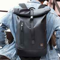 Celonox Textured Roll‑Top Anti‑Theft Backpack