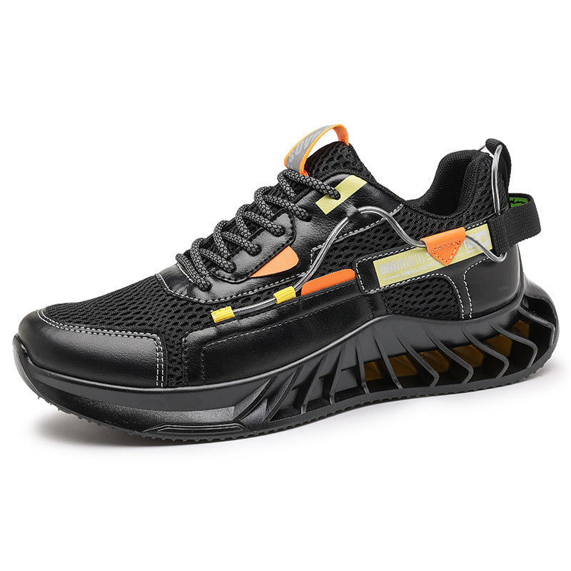 Celonox Black Mesh & Leather Sculptural Runners
