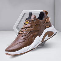 Celonox Brown Leather-Effect Urban Runners
