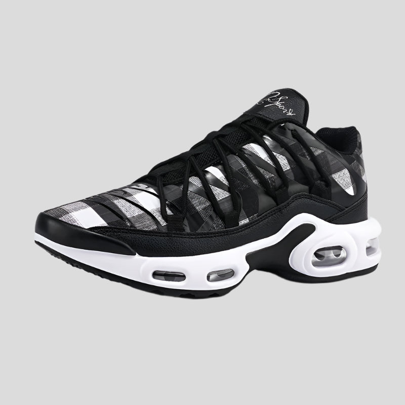 Celonox Red Plaid Visible-Air Street Sneakers