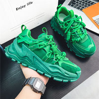 Celonox All-Green Strapped Chunky Sneakers