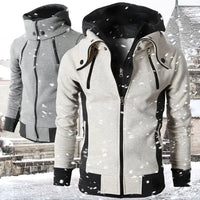 Men’s Winter Hooded Jacket with High Collar