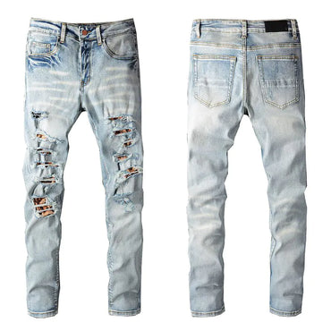 Light Blue Distressed Slim Skinny Jeans