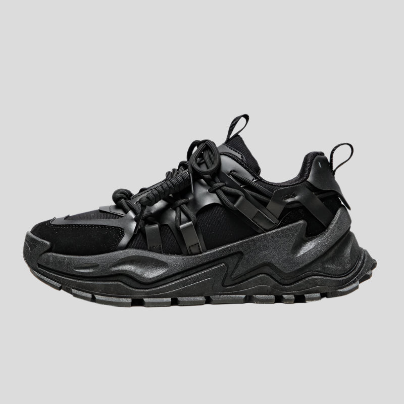 Celonox All-Green Strapped Chunky Sneakers