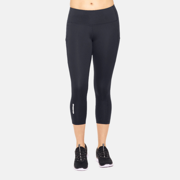 Women's Mesh Panel High-Waisted Capri Leggings