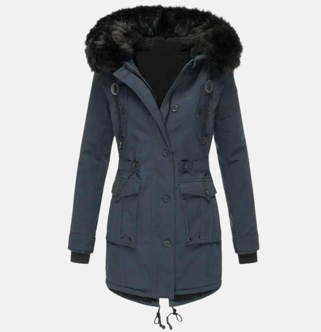 Fleece-Lined Cotton Puffer Coat