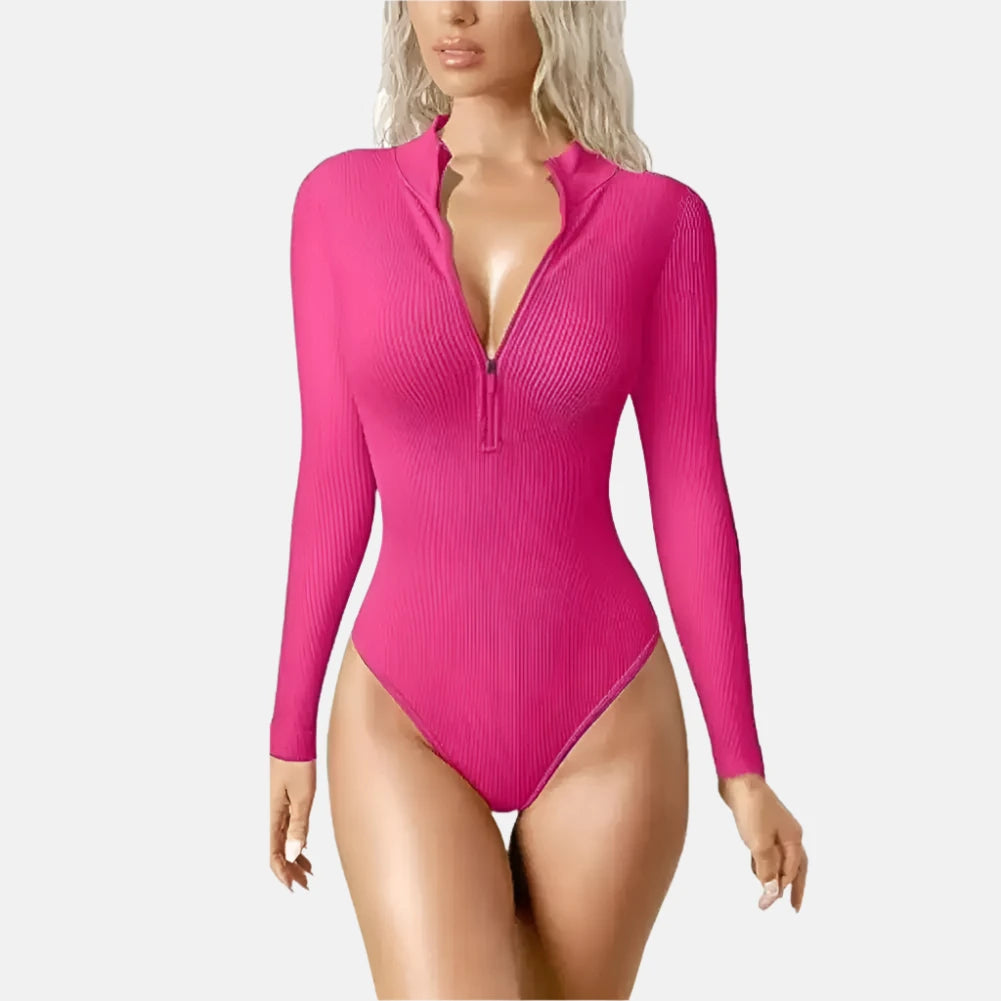 Vibrant Zip-Up Bodysuit