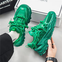 Celonox All-Green Strapped Chunky Sneakers