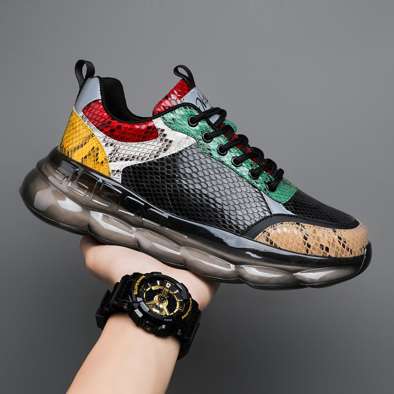 Celonox Multicolor Snakeskin Bubble-Sole Sneakers