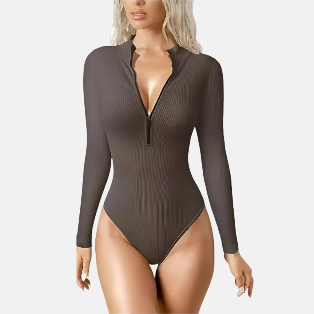 Vibrant Zip-Up Bodysuit