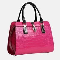 Glossy Crocodile Pattern Handbag