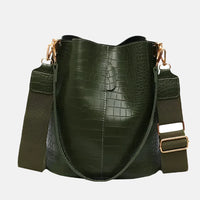 Stylish Croc-Embossed Bucket Bag