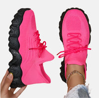 Chunky Sole Sneakers – Vibrant Pink