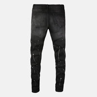 Distressed Jeans with Artistic Design