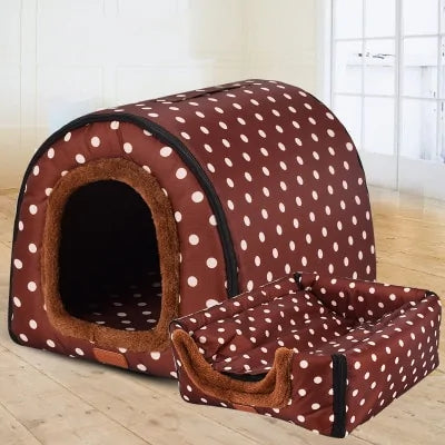 Foldable Pet House & Bed Set