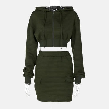 Elevate Your Style with Our Chic Olive Green Two-Piece Set