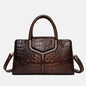 Luxury Crocodile-Embossed Leather Handbag