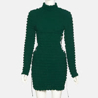 Emerald Green Textured Bodycon Dress