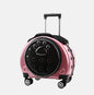 Rolling Hard-Shell Pet Carrier with Paw Design - Pink