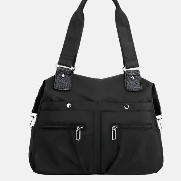 Stylish Black Multi-Compartment Tote Bag