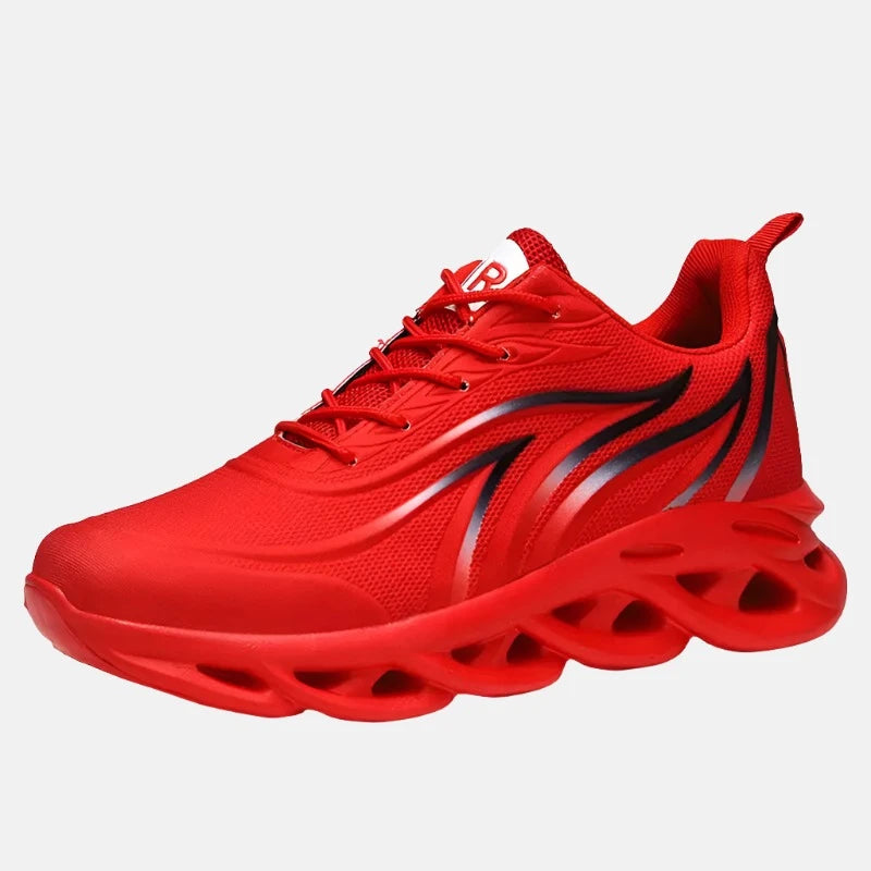 Men's Flame Printed Sneakers Flying Weave Sports Shoes