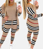 Women's Striped Two-Piece Knit Set