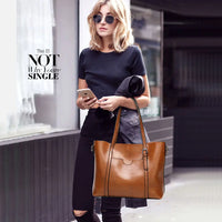 Elegant Black Leather Tote Bag