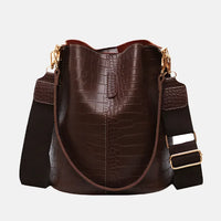 Stylish Croc-Embossed Bucket Bag