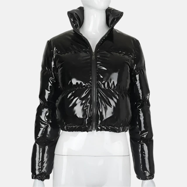 Shiny Cropped Puffer Jacket