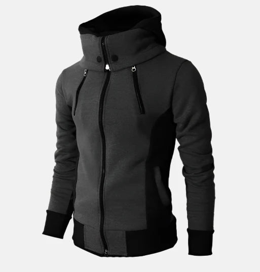 Men’s Winter Hooded Jacket with High Collar