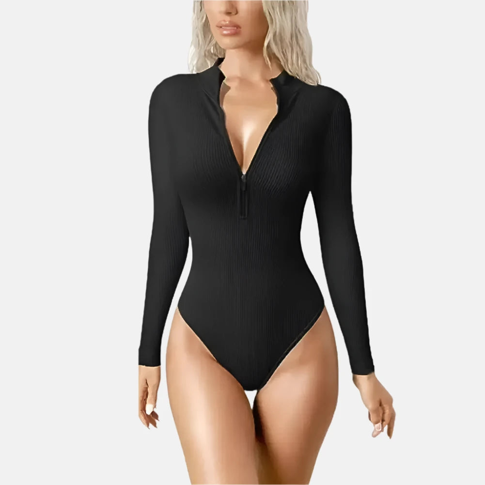 Vibrant Zip-Up Bodysuit