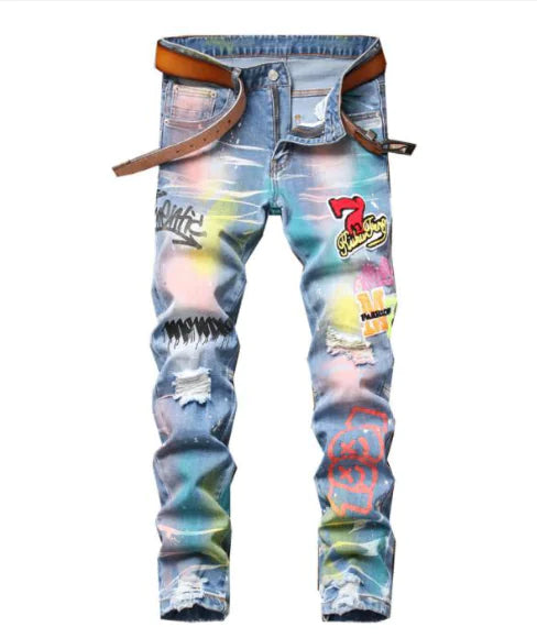 Urban Graffiti Spray Denim
