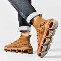 Innovative High-Top Sneakers with Hollow Tube Sole