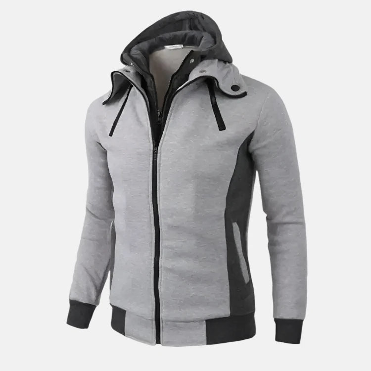 Men’s Winter Hooded Jacket with High Collar