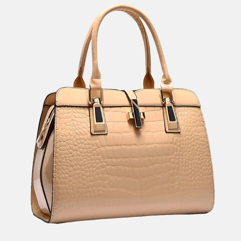 Glossy Crocodile Pattern Handbag