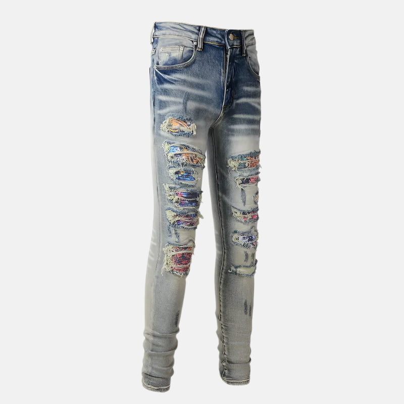 Urban Graffiti Ripped Jeans