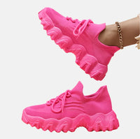 Chunky Sole Sneakers – Vibrant Pink