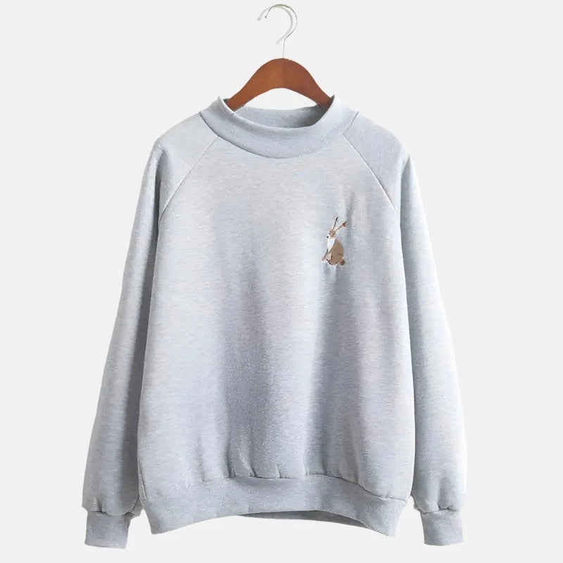 Rabbit Embroidery Sweatshirt