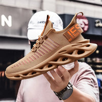 Men's Lightweight Beige Athletic Sneakers