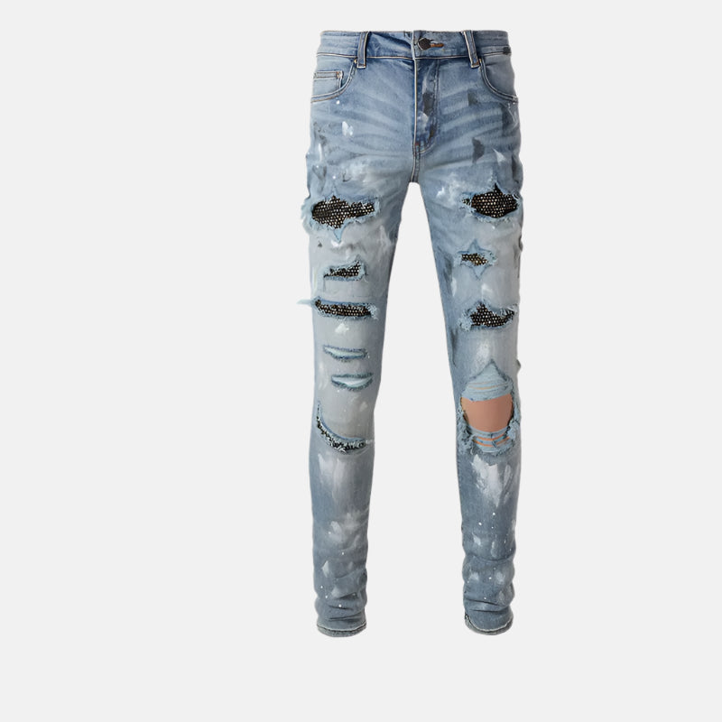 Iced Rebel Distressed Light Wash Jeans