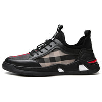 Celonox Black Plaid Slip-On Leather Runners