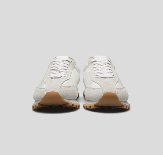 Celonox White & Gray Suede Classic Sneakers