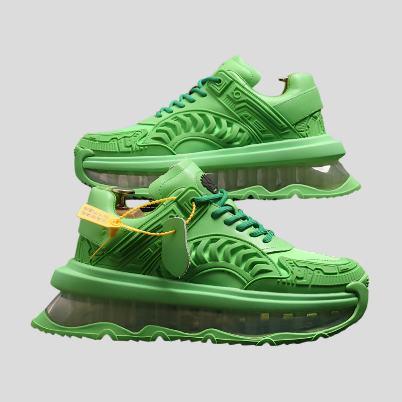 AeroGreen Flux – Celonox Futuristic Air-Cushion Green Sneakers