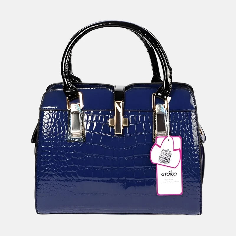 Glossy Crocodile Pattern Handbag