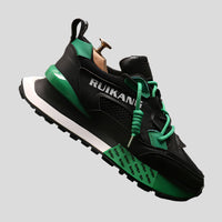 Premium Color-Block Mesh & Leather Sneakers